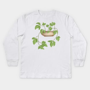 Poison ivy on a pot Kids Long Sleeve T-Shirt